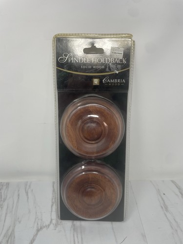Set Of 2 Cambria Solid Wood Round Spindle Curtain Holdback Pair Medium Brown New - Picture 1 of 2
