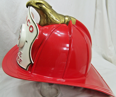Vintage TEXACO Fire Chief Helmet 1960's Brown & Bigelow USA | eBay