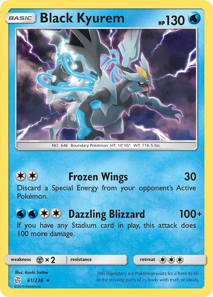 Black Kyurem SM12 61/236 Pokémon SM - Cosmic Eclipse Holo Rare Reverse Holofo...