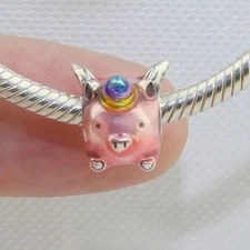 Authentic Pandora S925 Ale Cute Flying Unicorn Pig Bead Charm 792573C01