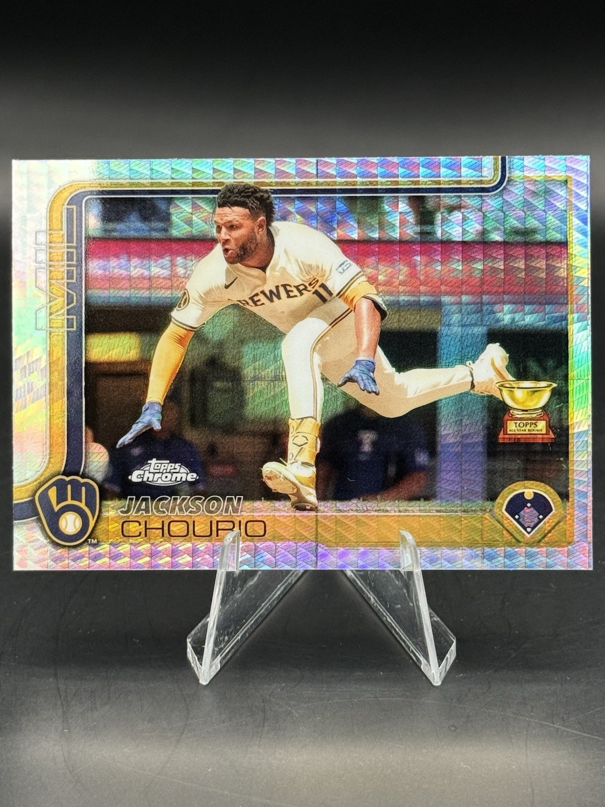 2025 Topps Chrome - Jackson Chourio #262 Prism Refractor