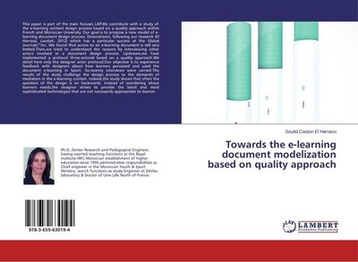 Towards the e-learning document modelization based on quality approach Souâd Car