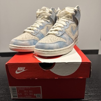 Nike Dunk High SE Celestine Blue Sail FD0882-400 Clouds Suede Women's Sneakers