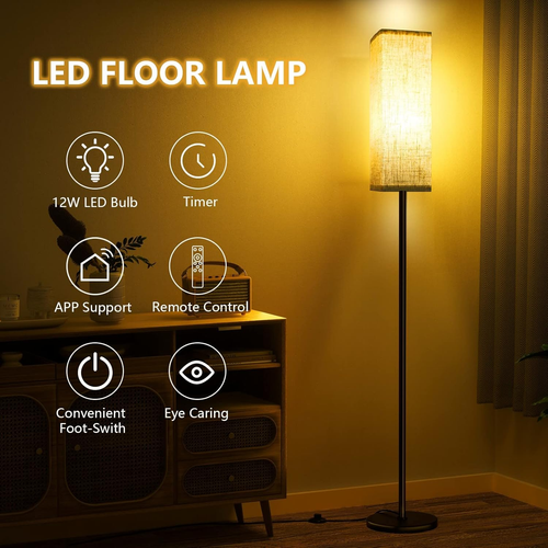 Lampada Da Terra per Camera Da Letto, Soggiorno, Ufficio, Lampade Da Terra Moder - Foto 2 di 12