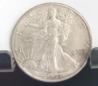 1943 WALKING LIBERTY HALF CLEANED WITH STRONG AU DETAILS