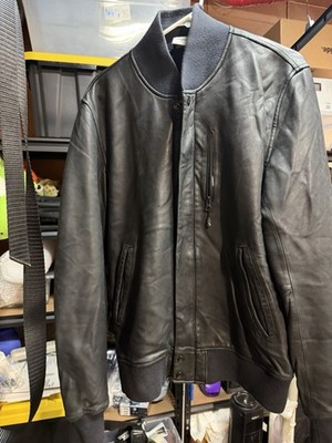 Rare Nike Sample 100% Lamb Leather Bomber Jacket Black Minimalist SP12 Size M
