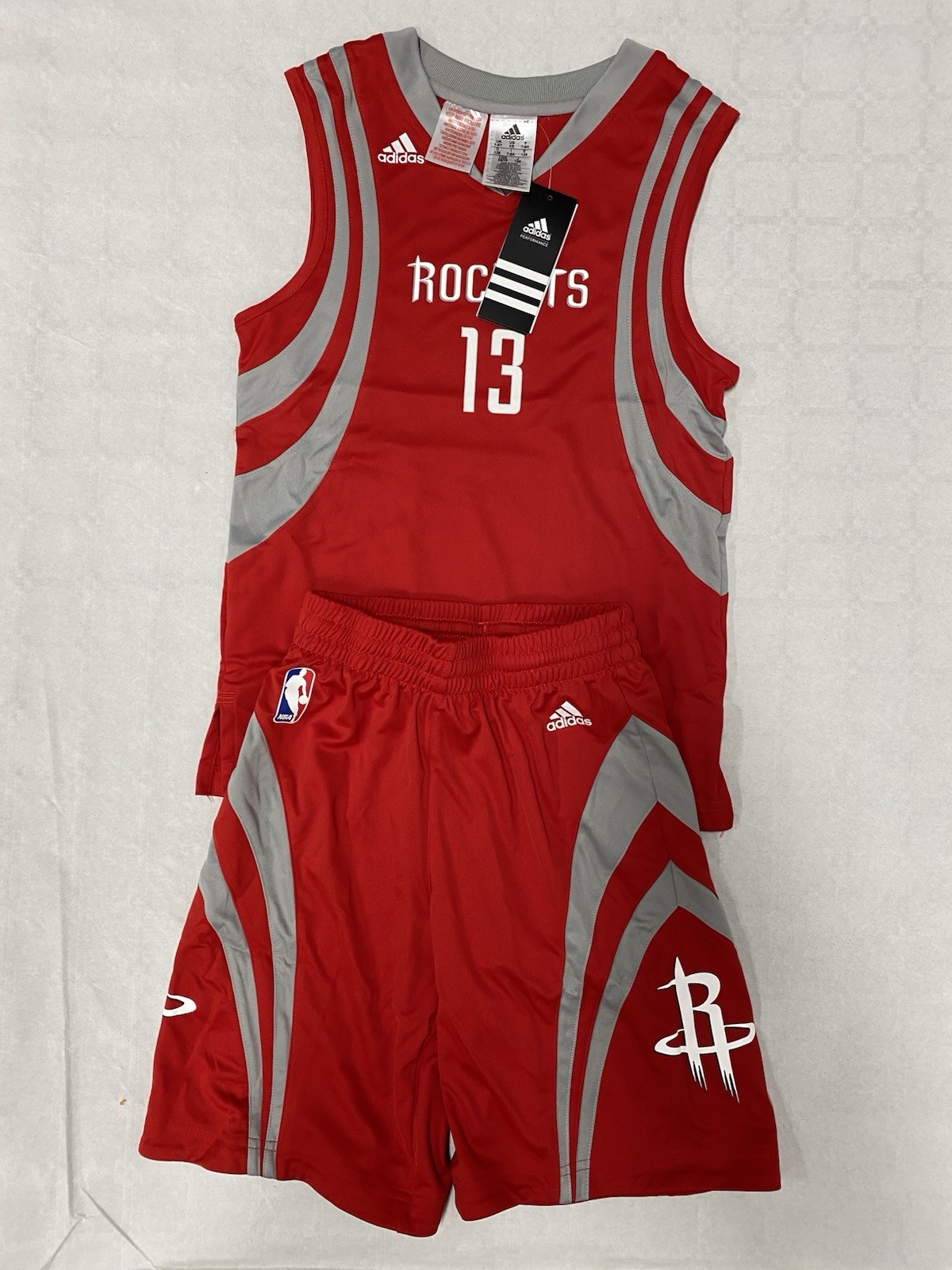 Maillot NBA Rockets James Harden short rouge taille 128 XS ensemble sport anti irritation