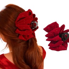 Christmas Hair Claw Clips 1Pcs Large Red With 1 Count Pack of 1 , multicolor