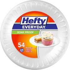 Hefty Everyday Foam Snack Plates, 7 Inch Round, 54 Count Pack of 8 , 432 Total