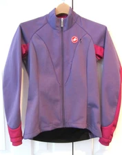 CASTELLI Women's Purple Illumina Cycling Jacket Thermal Windproof Aero Softshell