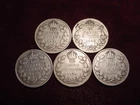 5 CANADA SILVER 10 CENT COINS!! - 1931, 1932, 1933, 1934, 1935!!