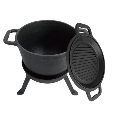 Jagdkessel aus Gusseisen 8,0L mit 2-in-1-Grillpfanne KINGHOFF KH-1733