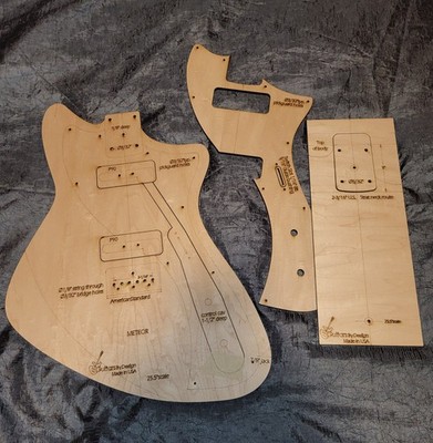Custom Hybrid Meteora P90 Strat Guitar Body Template 4strat Neck 3ply METEOR