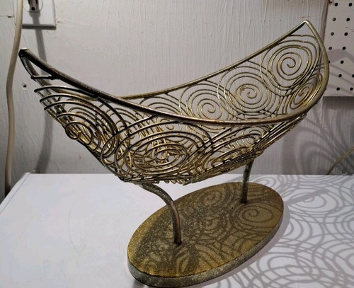Candy Vase Fruit Bowl Stand Vintage Fruit Bowl Cracker Bowl Wire Basket - Picture 6 of 7