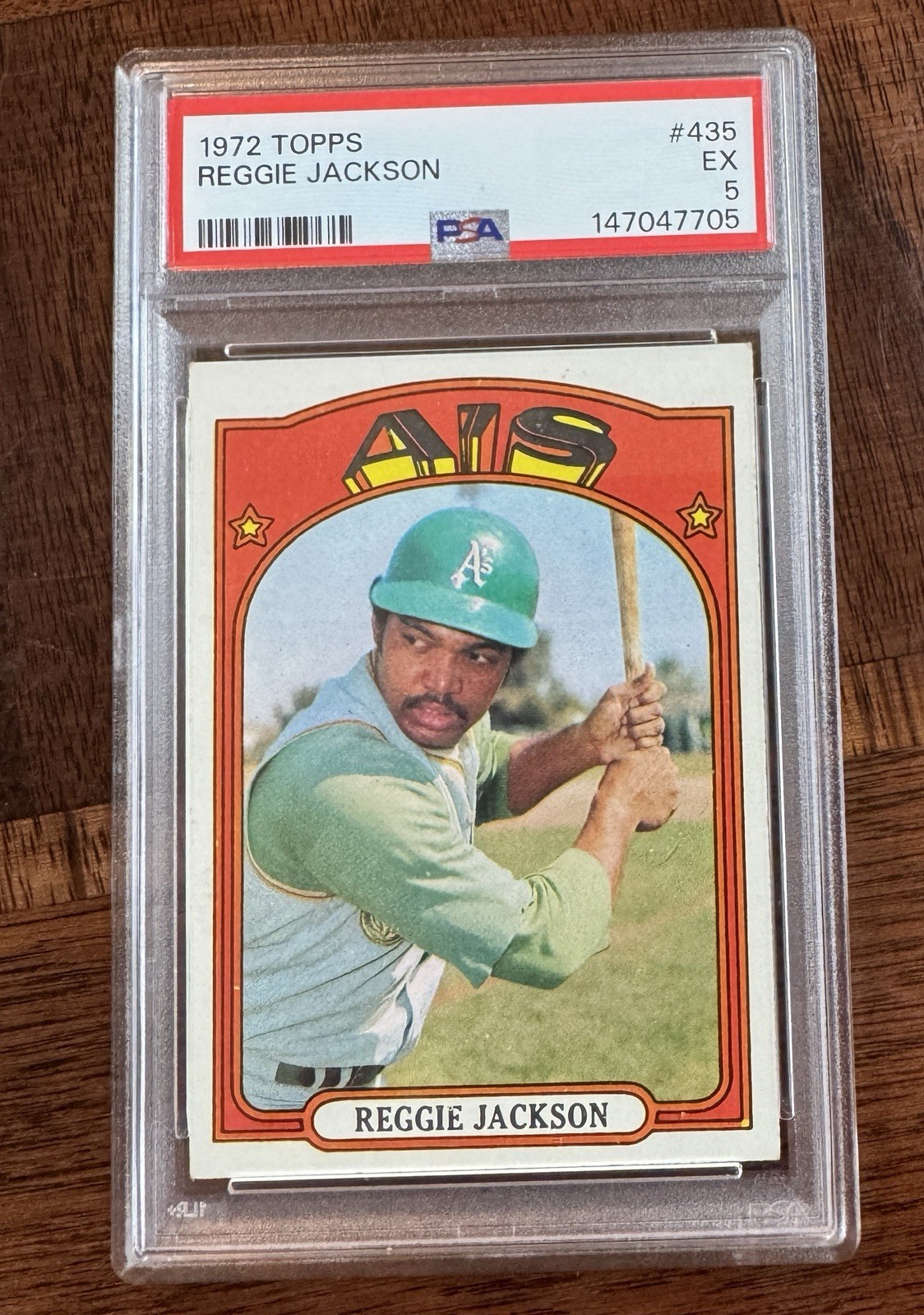 1972 Topps - Reggie Jackson #435, HOF, A’s, Athletics, PSA 5