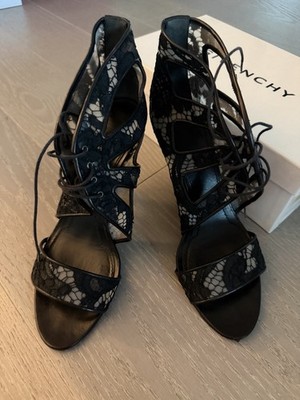Givenchy black lace-up heels Size 39 / 8.5