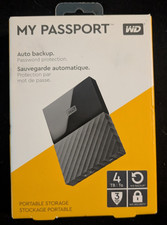 Western Digital My Passport 4TB Portable External HDD Black Password Protection