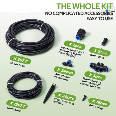 Innovative 140FT Water-Saving Garden Irrigation System for All Plant Types