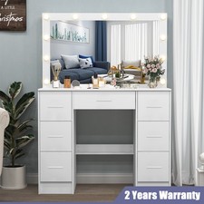 Lighted Makeup Vanity Desk with 7 Drawers