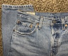 LEVIS Premium 501 Button Fly High Rise Faded Distressed Denim Blue Jeans 27x25 — photo 6