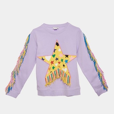 Stella McCartney Kinder lila Start Applikation Baumwolle Tasseled Sweatshirt ...
