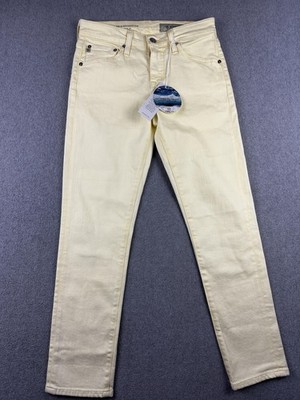 AG Jeans Ex-Boyfriend Slim Jeans Womens 25 Yellow Slouchy Slim Made USA Stretch