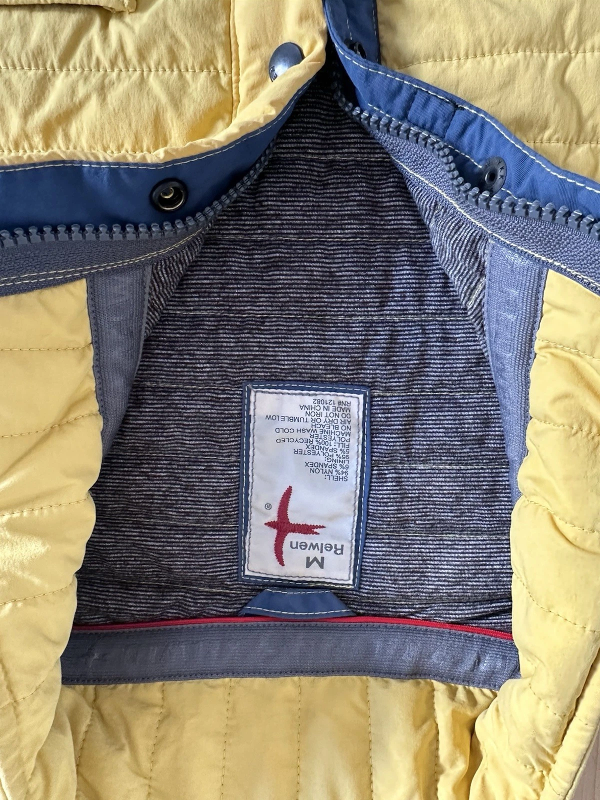 Relwen Windzip Popover Jacket Bright Yellow Men’s Medium image 3