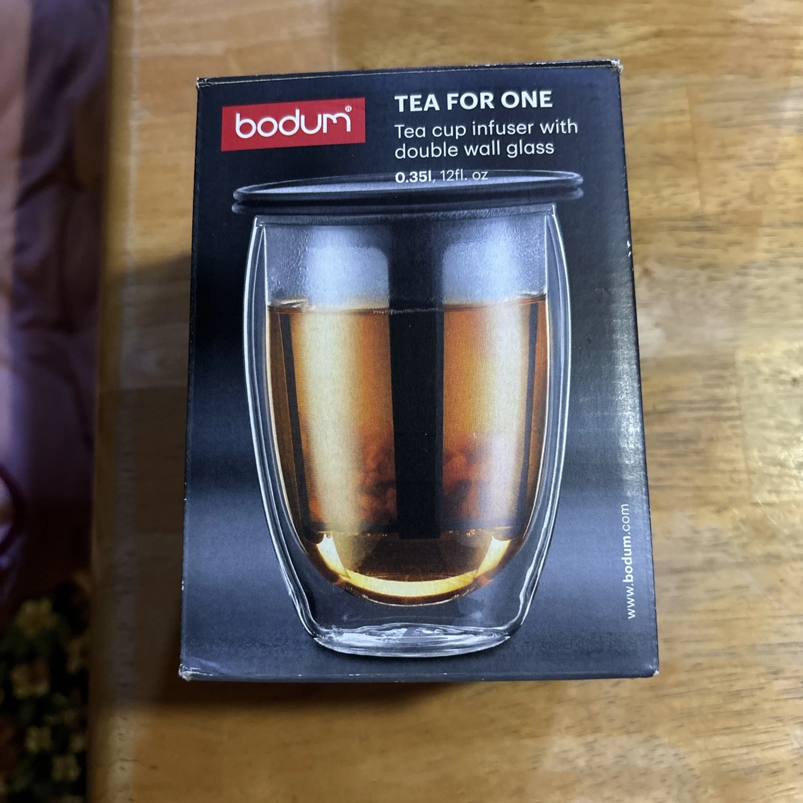 Bodum 12 oz. Tea for One Cup Infuser with Double Wall Glass. New