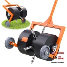 Orange Lawn Aerator with Hollow Tines - Rolling Lawn Tool