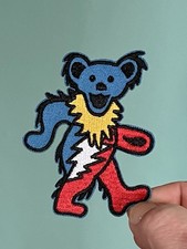 Grateful Dead Iron On Patch Dancing Bear Steal Your Face Embroidered