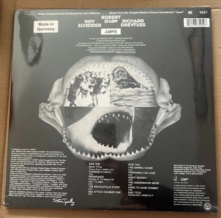 Jaws 50th Anniversary ✅ Water-Filled Vinyl LP “Shark-Infested” 📀24H DISPATCH📦 - Image 2 of 2