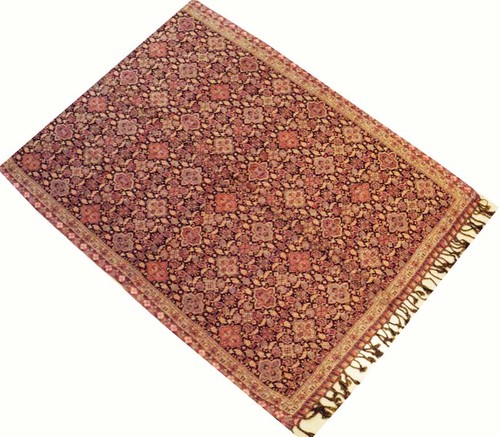 STYLISH CASHMERE SILK PASHMINA KASHMIR JAMAVAR SHAWL WRAP THROW SCARF LARGE - Picture 6 of 6