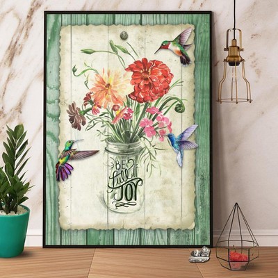 Hummingbird Flower Be Full Of Joy Paper Poster No Frame Matte  Wall Art Decor
