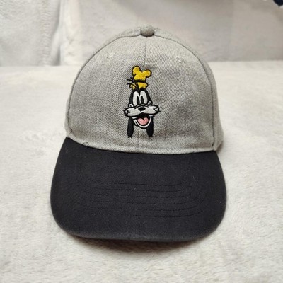 Disney Hat Cap Strap Back Mens M Gray Acrylic Goofy Cartoon Baseball Casual