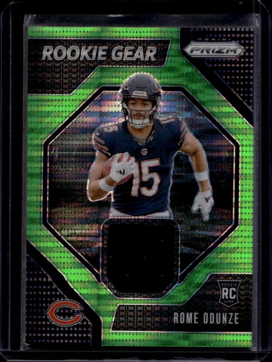 2024 Panini Prizm #RG-ROE Rome Odunze Rookie Gear Neon Green