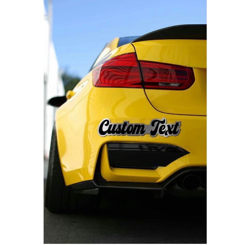 Car badge CUSTOM TEXT Engraved Emblem, Car emblem BRUSHED SILVER Text Name Logo - Image 4 of 4