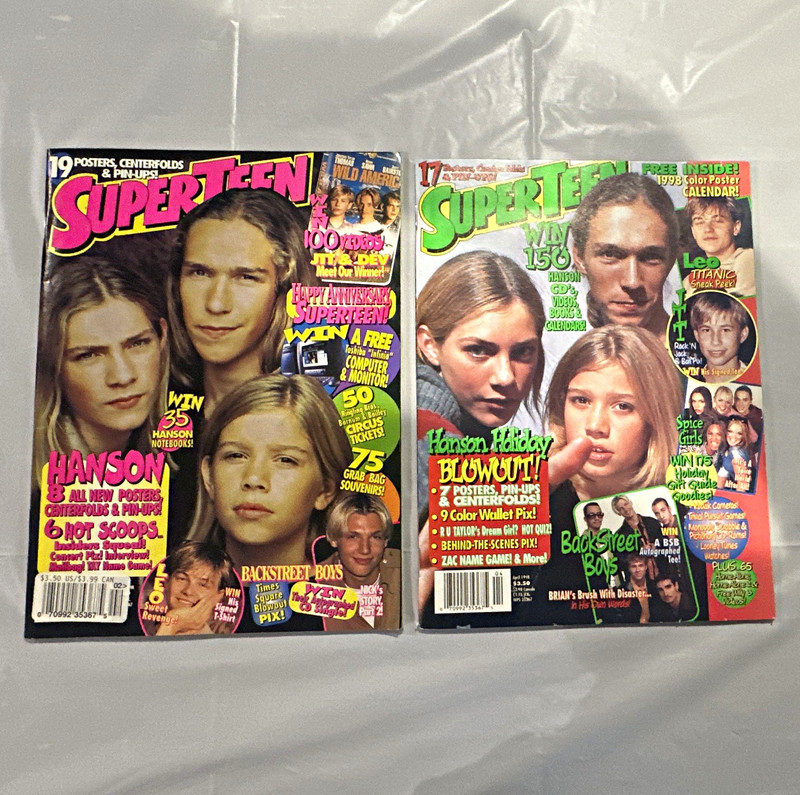 SuperTeen Magazine Lot of 2 - April & Feb 1998 Hanson Backstreet Boys