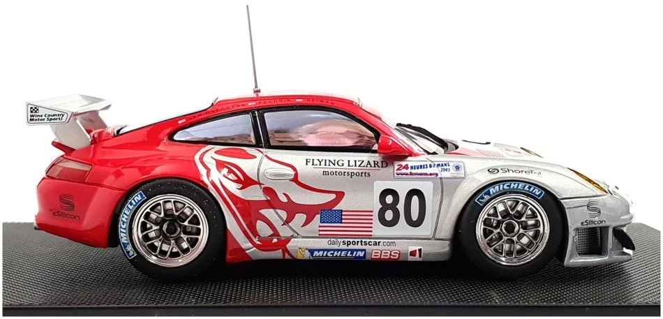 Ebbro 1/43 比例 778 - 保时捷 911 GT3 RSR 勒芒 2005 - 银色/红色 — 第 3/4 张图片