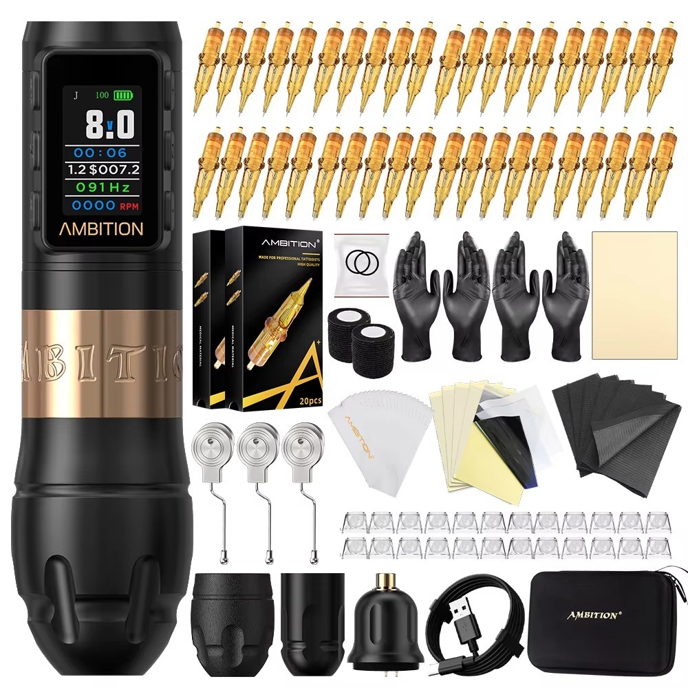 Ambition Vibe Max Full Kit Stroke Wireless Tattoo Pen Machine