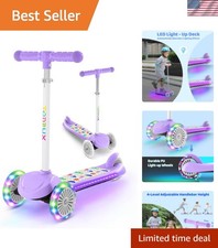 Kids Scooter for Ages 3-8, Toddler Scooter with Light-Up Wheels, Adjustable 4...