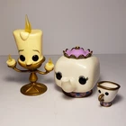Funko Pop Disney Beauty & The Beast: Lumiere 93 and Mrs. Potts and Chip 92 LOOSE