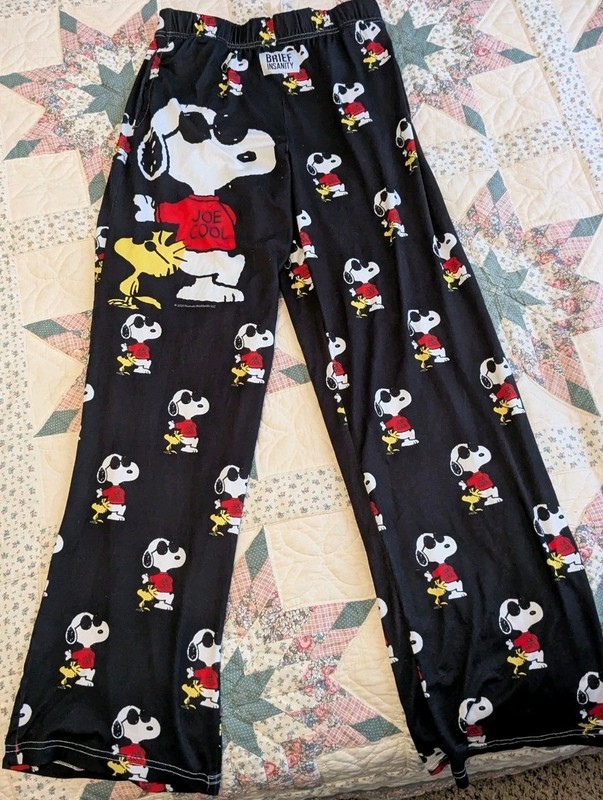 Snoopy Joe Cool Woodstock PJ Lounge Pants Women's Size Medium Brief Insanity 