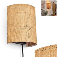 HOFSTEIN Erice Lampa ścienna Sypialnia Lampa ścienna Metal / Łyk Czarny / Naturalny