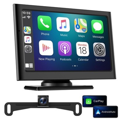 Wireless Apple Carplay Screen for Car:Sunlight Readable 7.2'' HD Touchscreen w...