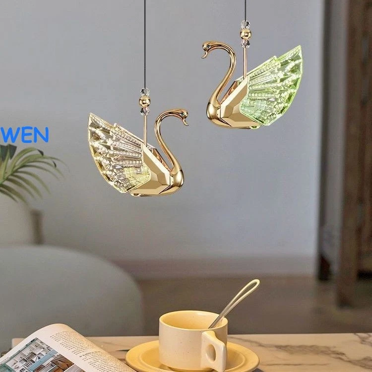 Creativo Cisne Colgante Luz Acrílico Lámpara Escaleras Colgante Araña Foto 2 de 4