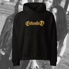Entombed Black Hoodie Band Logo Heavy Metal Pullover Death Carcass Dismember