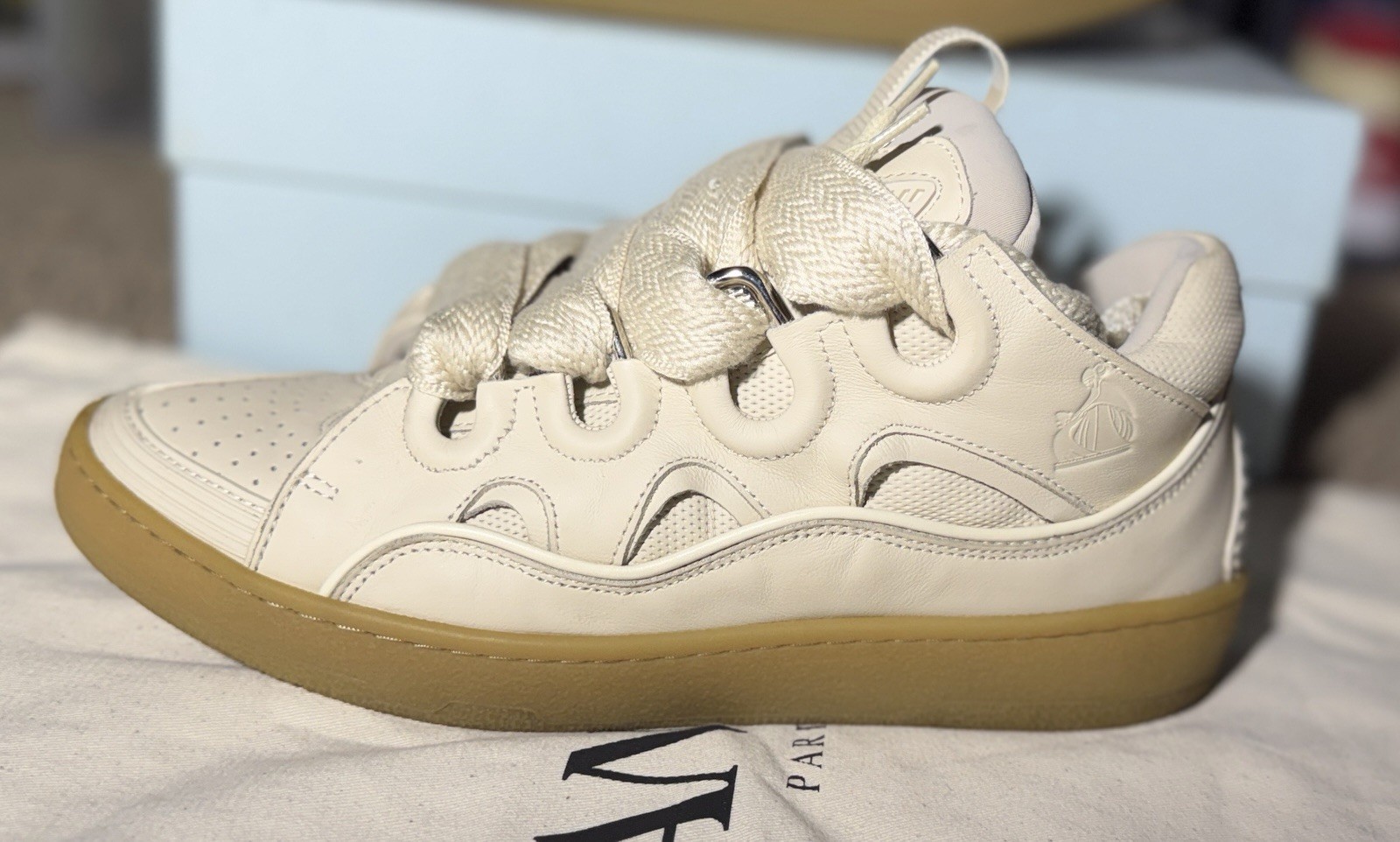 Lanvin Curb Sneakers Chalk Gum Sole EU41 US8 Box