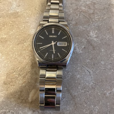セイコー 自動巻き メンズ腕時計 6309 ブラックダイヤル ラウンド型 デイデ Seiko Automatic 6309-9000 Day/Date Vintage Men's Watch Has