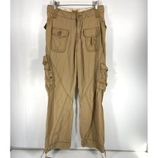 VTG 90s Y2K Abercrombie Fitch Khaki Tan Cargo Pants Womens 2