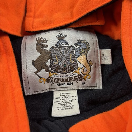 Herters Jacket Men’s L Orange Hunting Detachable hood insulated FullZip Quilted - Picture 3 of 9